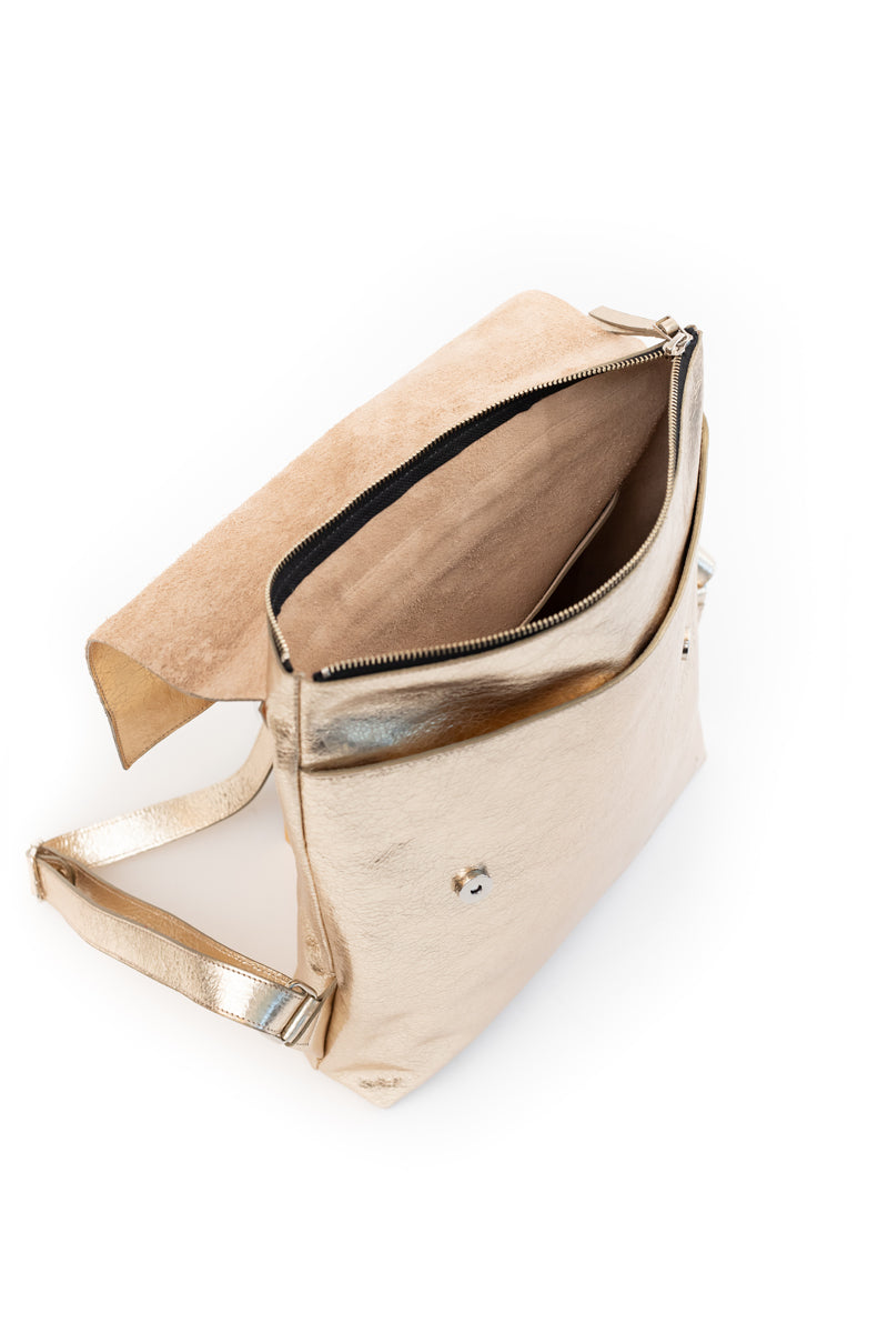 Mochila Simone<br/>Dorado Champaña craque