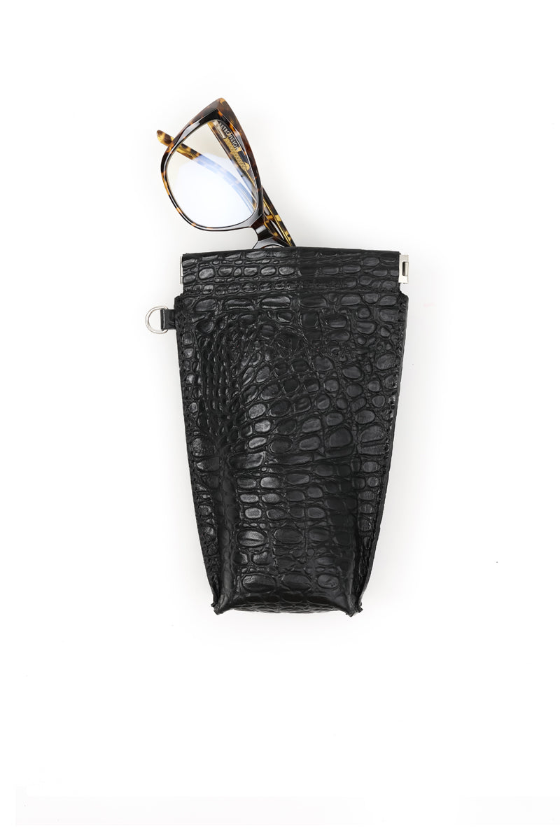 Estuche Ari <br/> croco negro