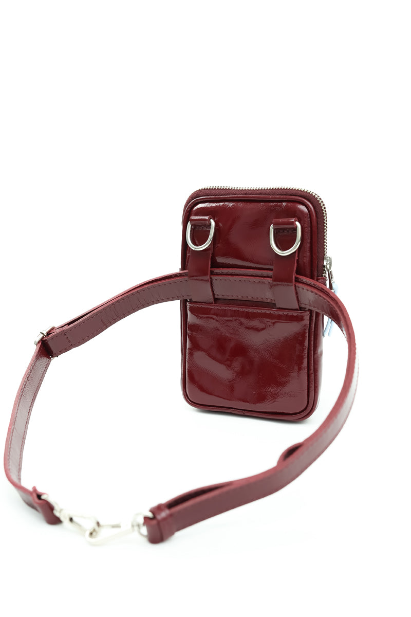 Porta celular Mae <br/> richato burdeo con celeste