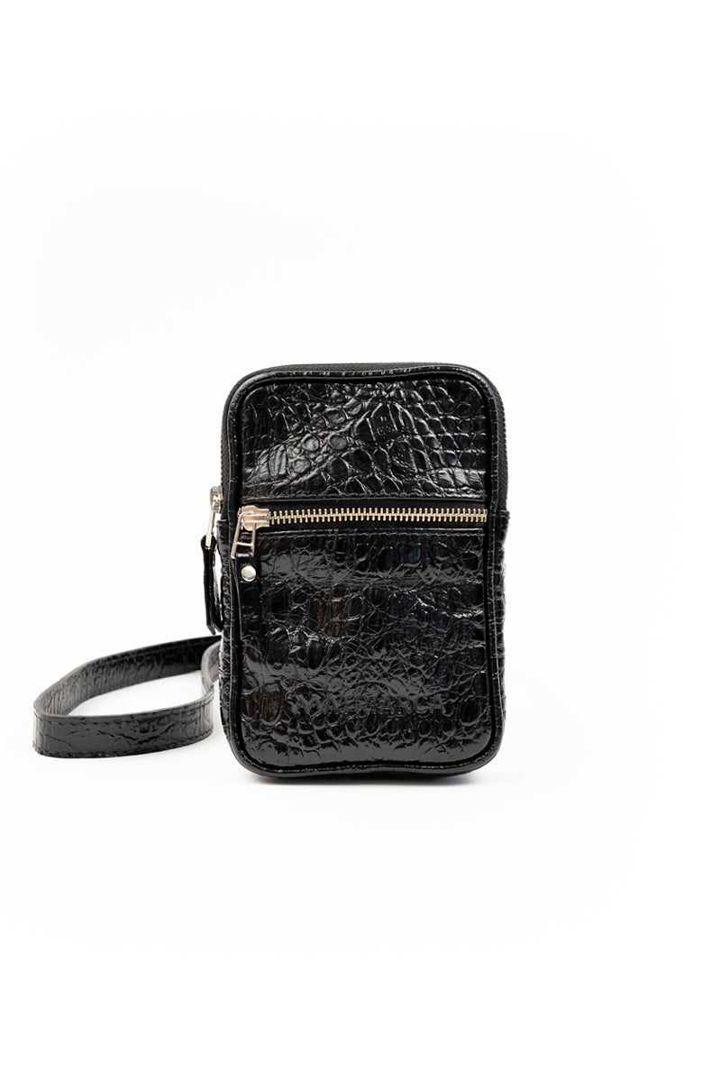 Porta celular Mae <br/> Richato negro croco