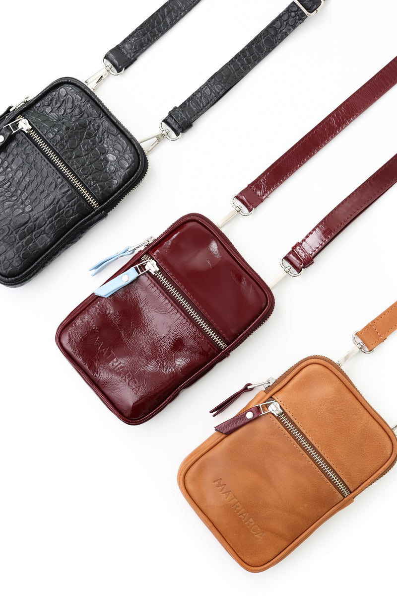 Porta celular Mae <br/> richato burdeo con celeste