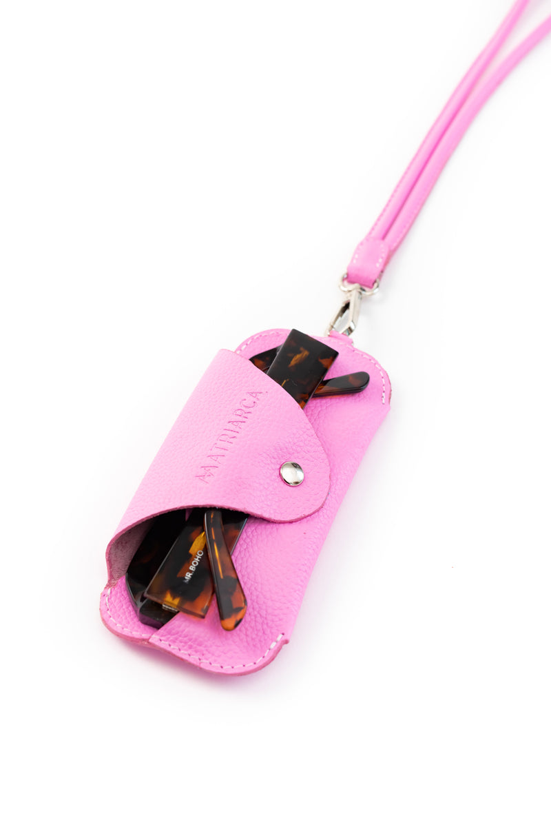 Porta lentes <br/> rosa flúor