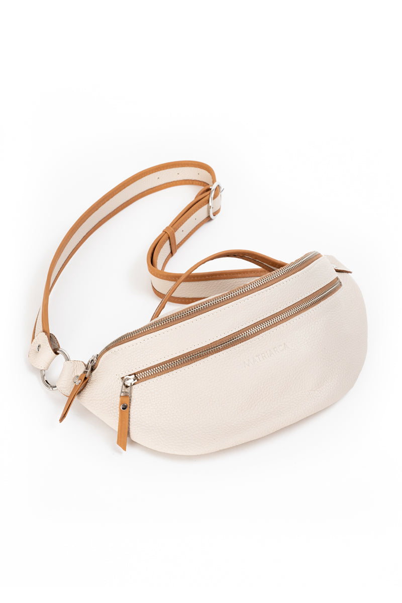 Riñonera Filippa <br/> Marfil con camel