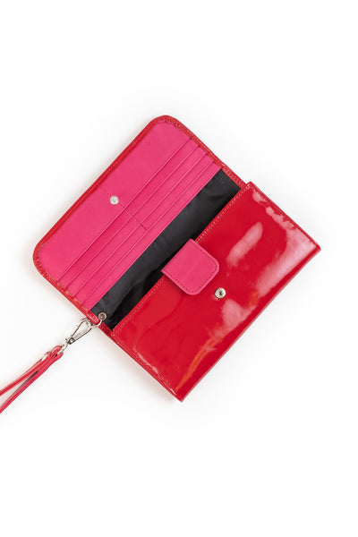 Billetera Petra <br/> Richato rojo con Fucsia
