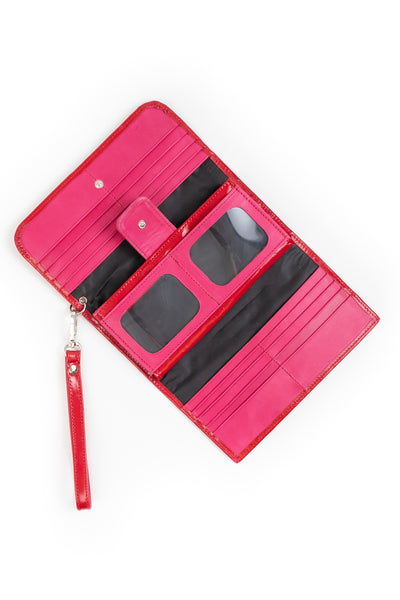 Billetera Petra <br/> Richato rojo con Fucsia
