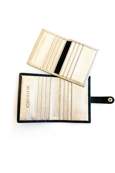 Billetera Tarjetero Emi <br/> Pelo Print interior champaña