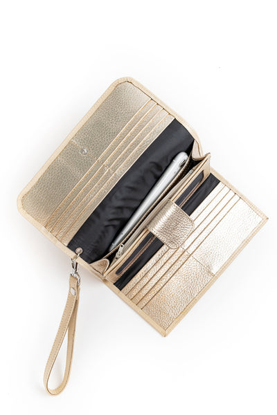 Billetera Petra <br/> Richato marfil con champaña