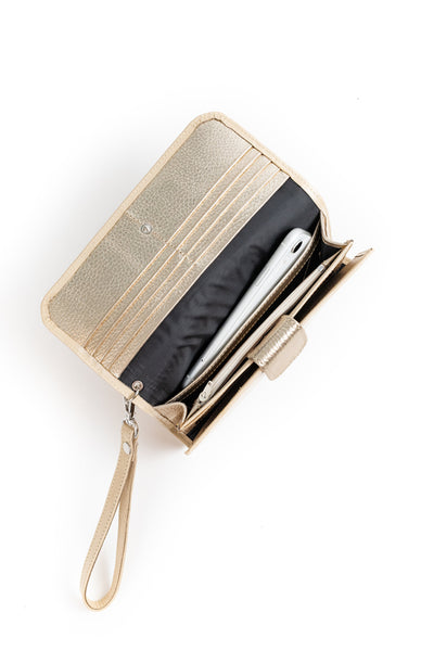 Billetera Petra <br/> Richato marfil con champaña