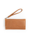 Billetera Petra <br/> Camel con verde limón