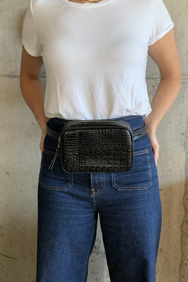 Banano / Cartera Sara&lt;br/&gt; Caimán negro