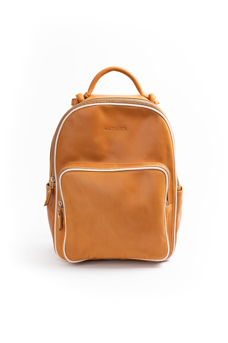 Mochila Olivia &lt;br/&gt; Camel con vivo Marfil