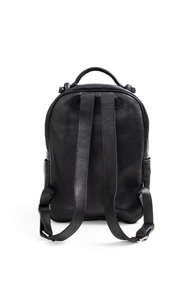 Mochila Olivia <br/>Negra con pelo Manchas