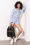 Mochila Olivia <br/> Negra con vivo Camel